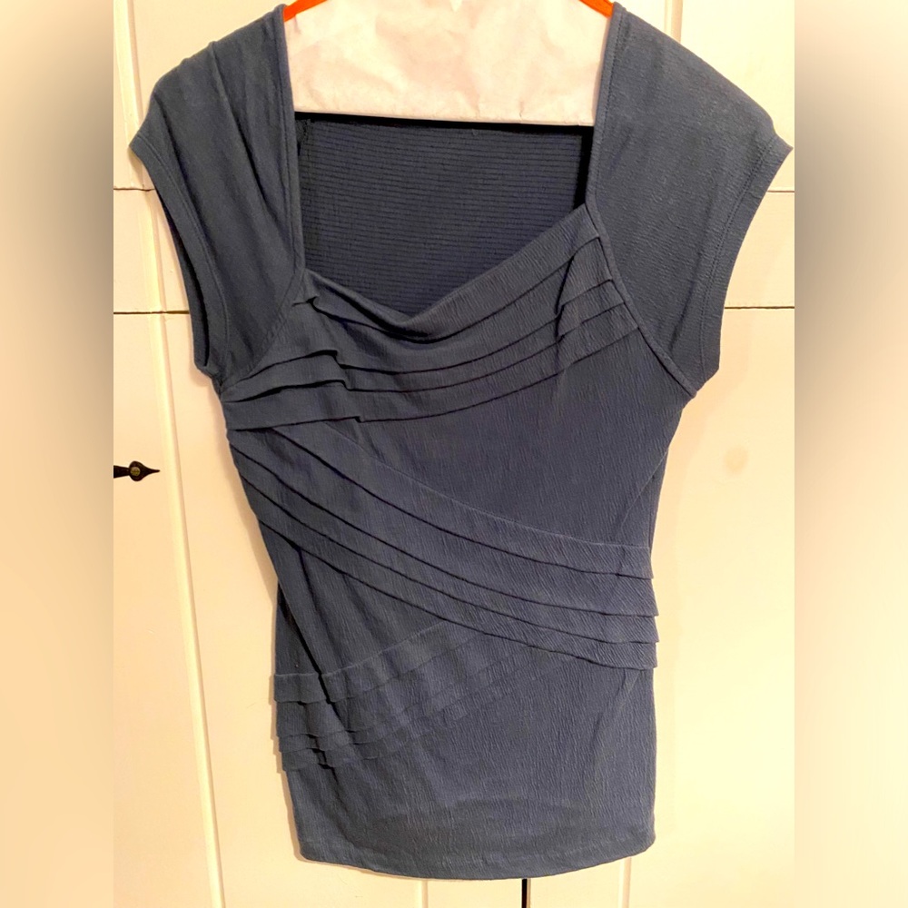 Anthropologie Postmark 9-HI5 STCL Bandage Wrap Blouse, Size Small. Gray.